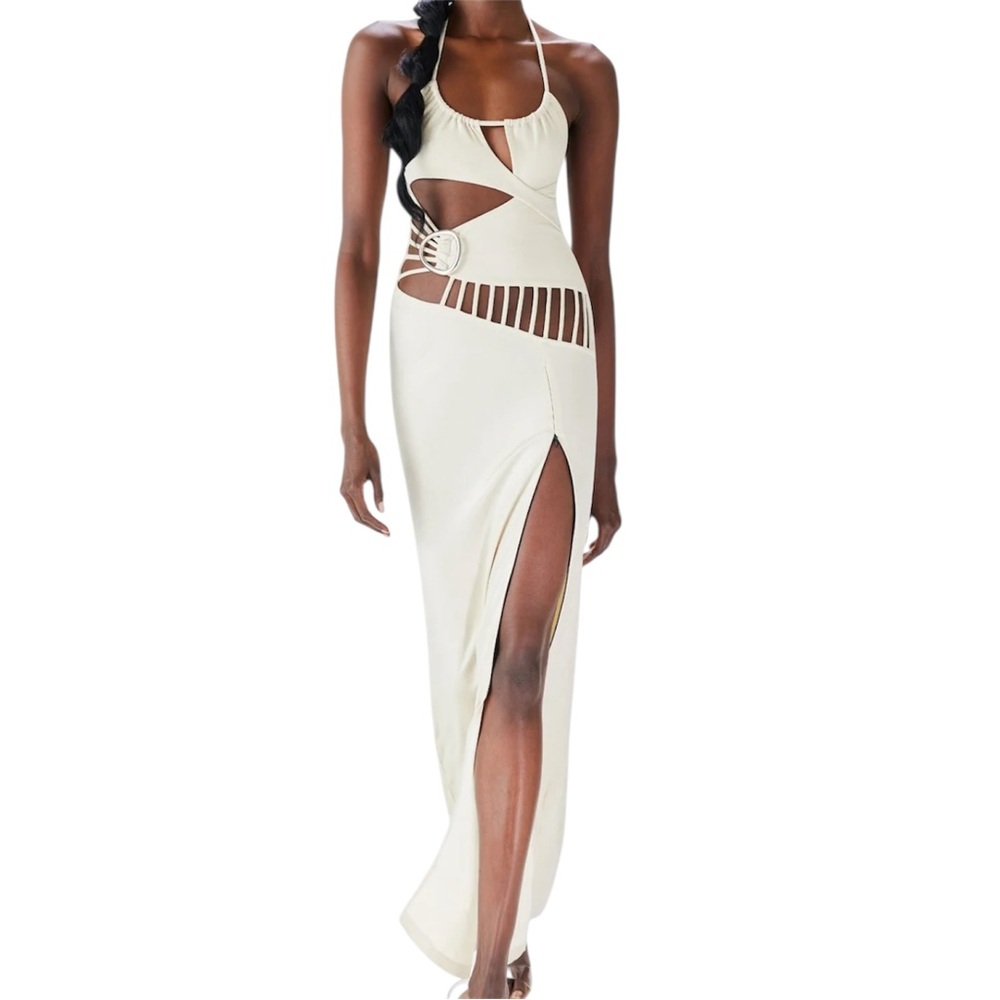 Cutout Maxi Dress Allure Ivory Sparkle